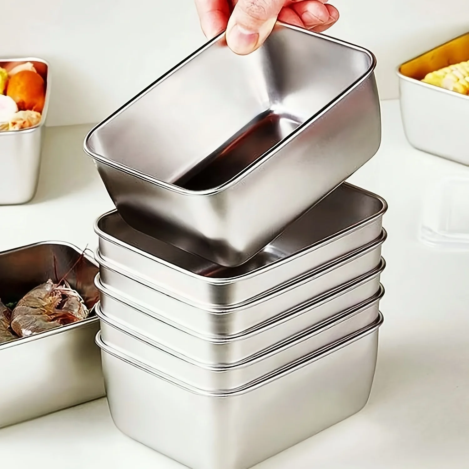 Food Storage Eco Friendly - Conjunto de recipientes de aço inoxidável