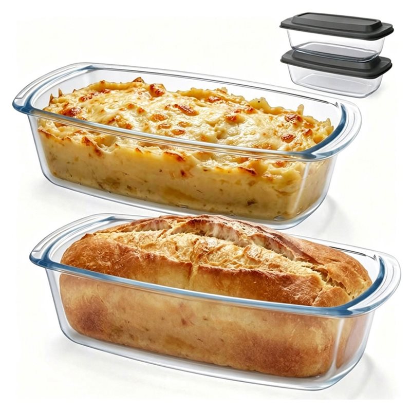 Food Storage Glass Containers Large - Assadeira de vidro AA77, 7,6 xícaras/1800