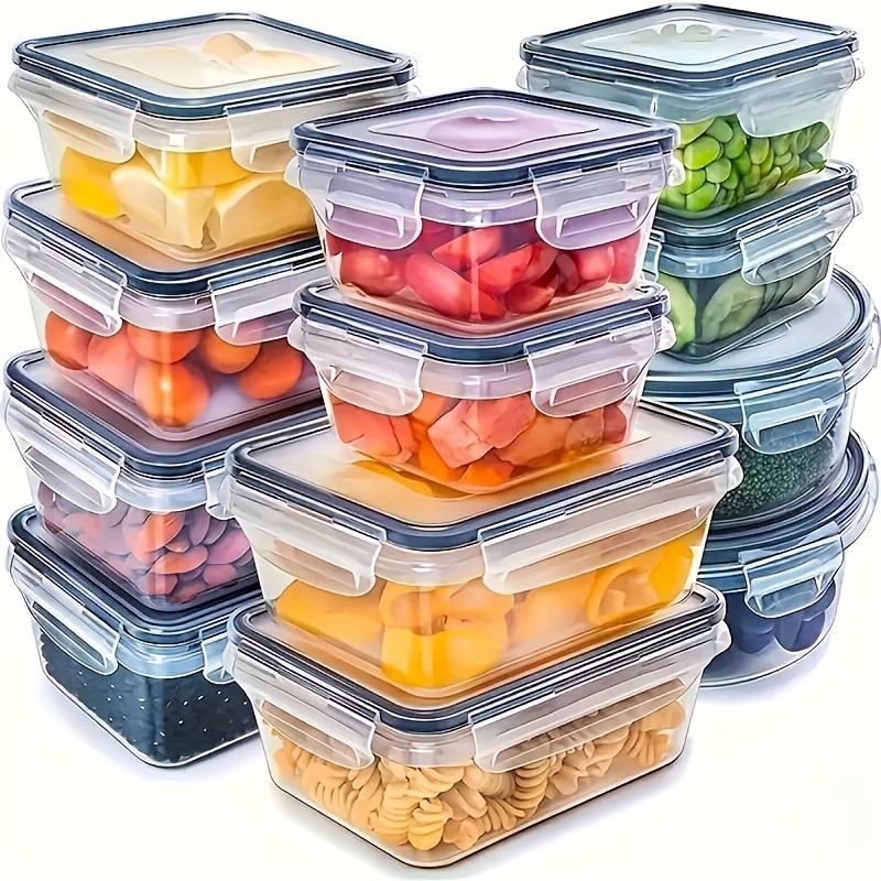 Food Storage Square Containers - Conjunto de 8 Peças Inclui 4