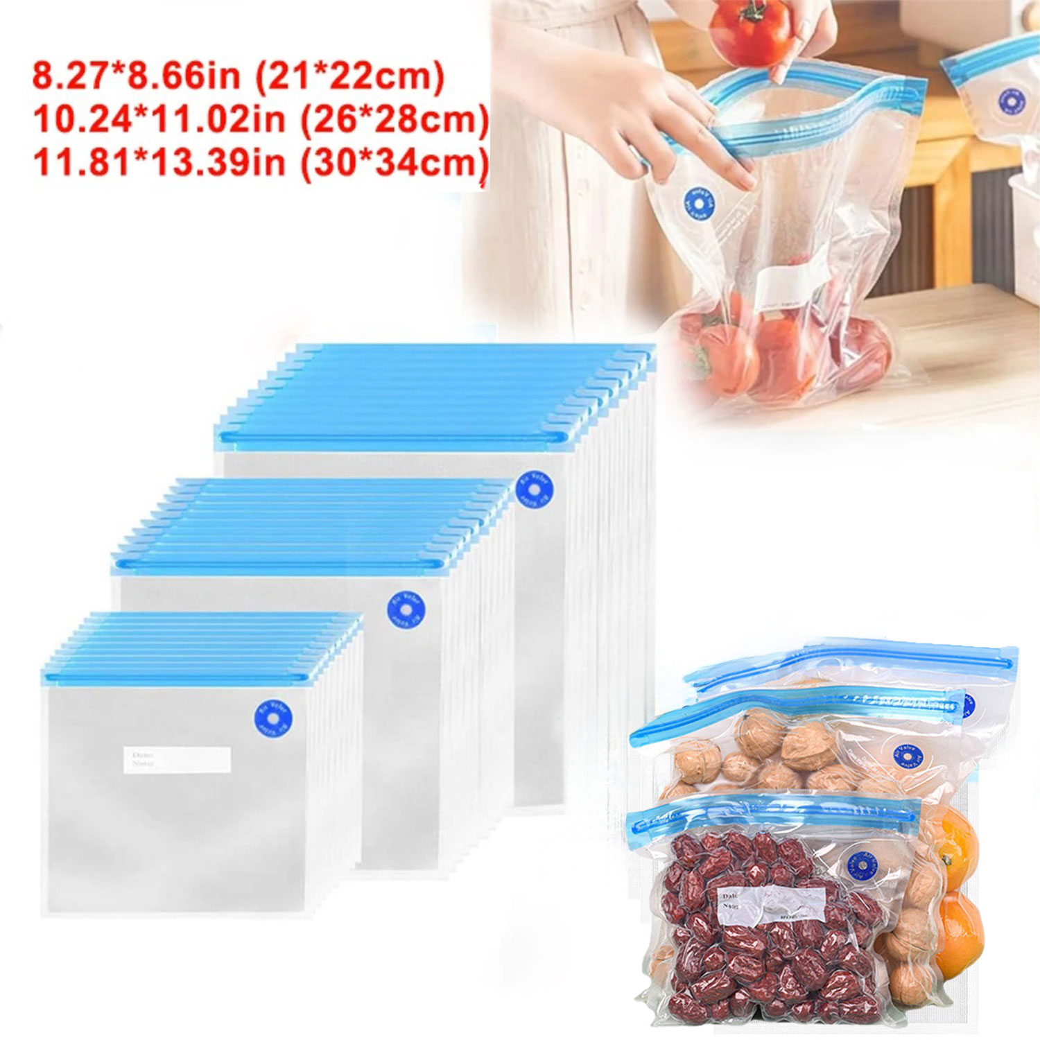 Food Storage Vacuum Bags - Sacos Sous Vide Reutilizáveis, Sacos de