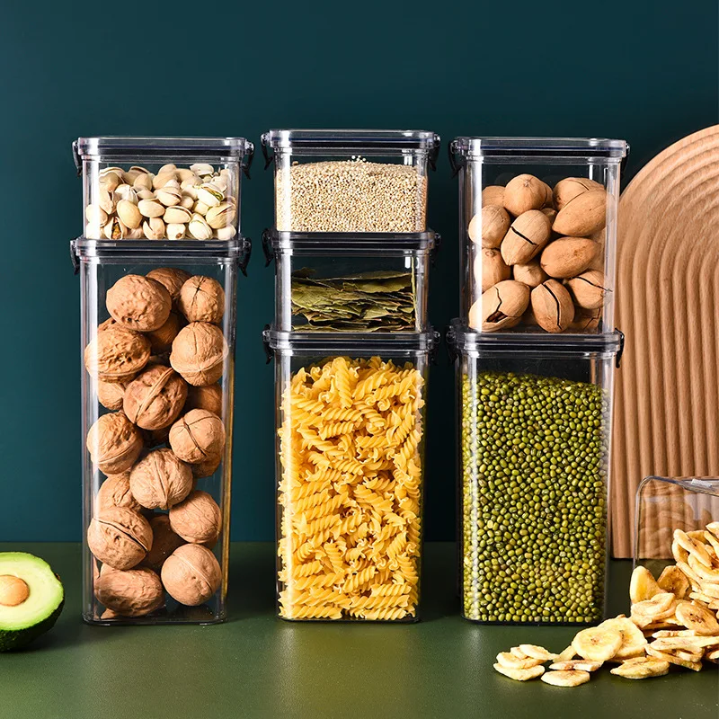 Food Storage Glass Containers Large - Pote Hermético de Grãos para Cozinha,