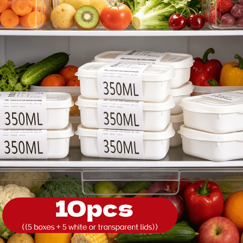 Food Storage Square Containers - Conjunto de 10 Caixas de Armazenamento