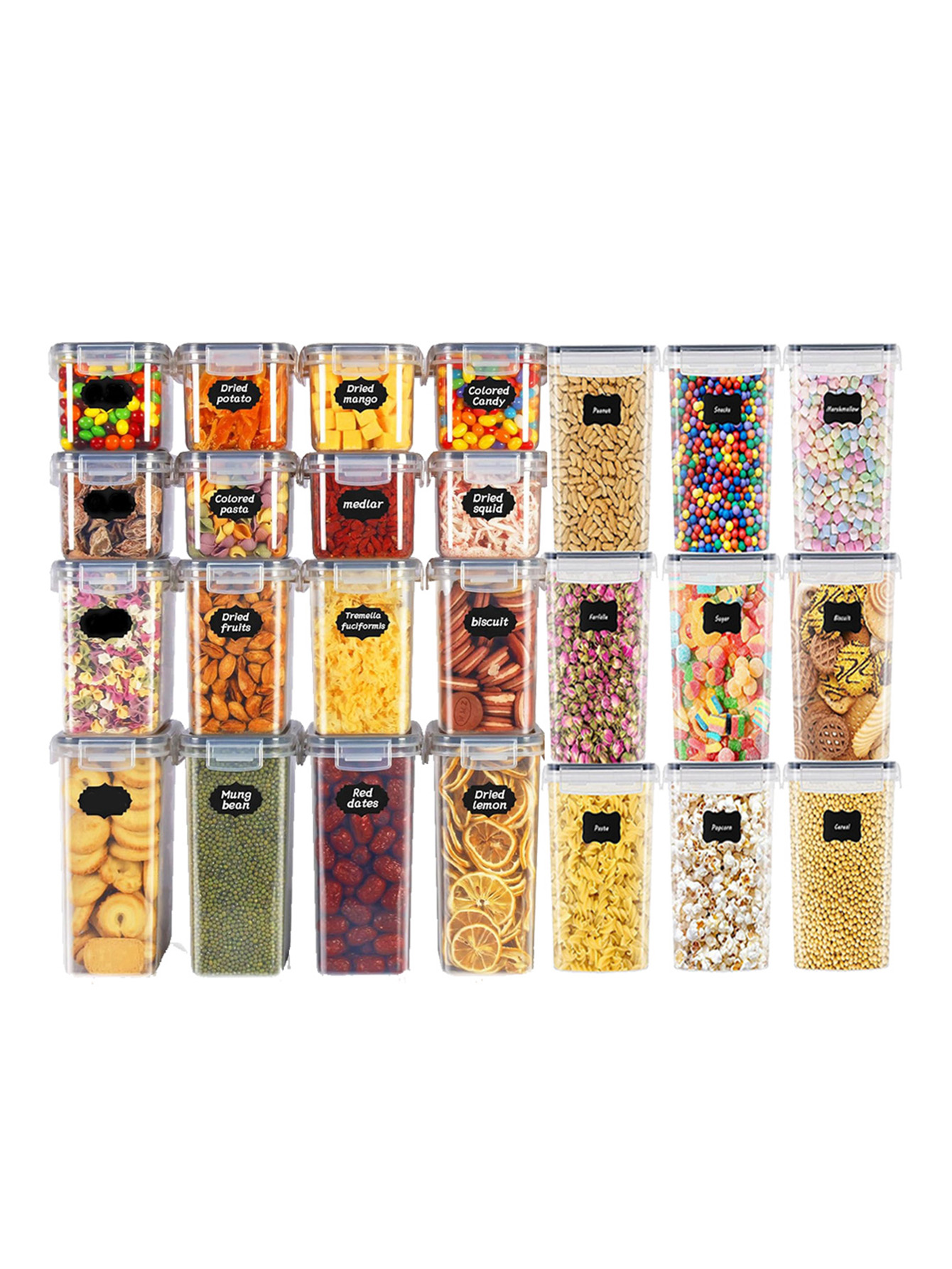 Food Storage Meals - 48 peças, Recipientes Herméticos para Armazenamento