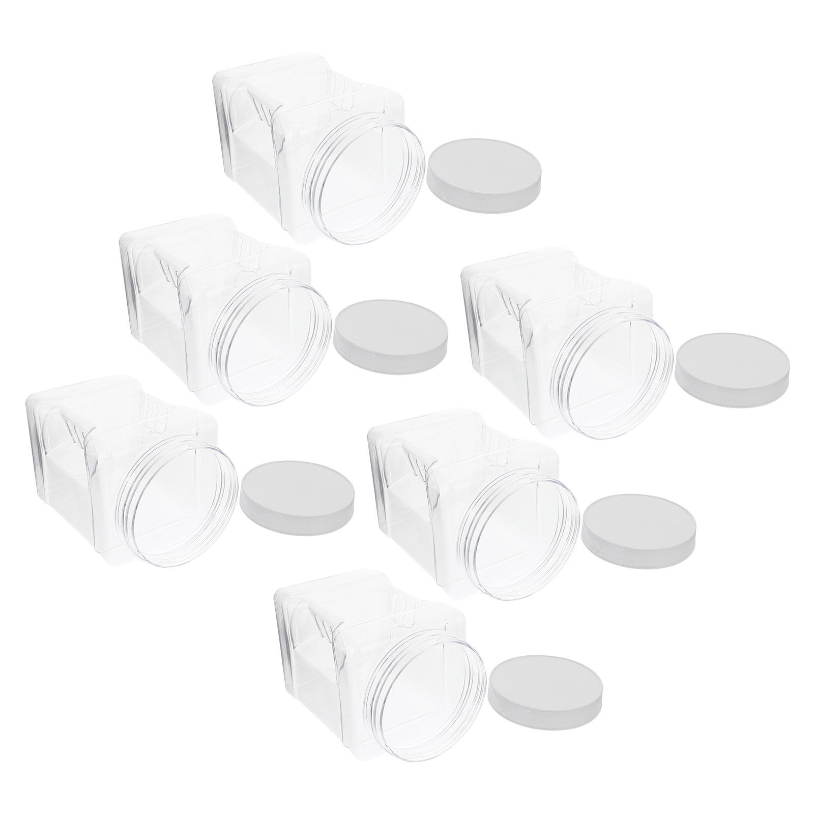 6 Potes Transparentes Quadrado - Food Storage Square Containers avaliação e preço