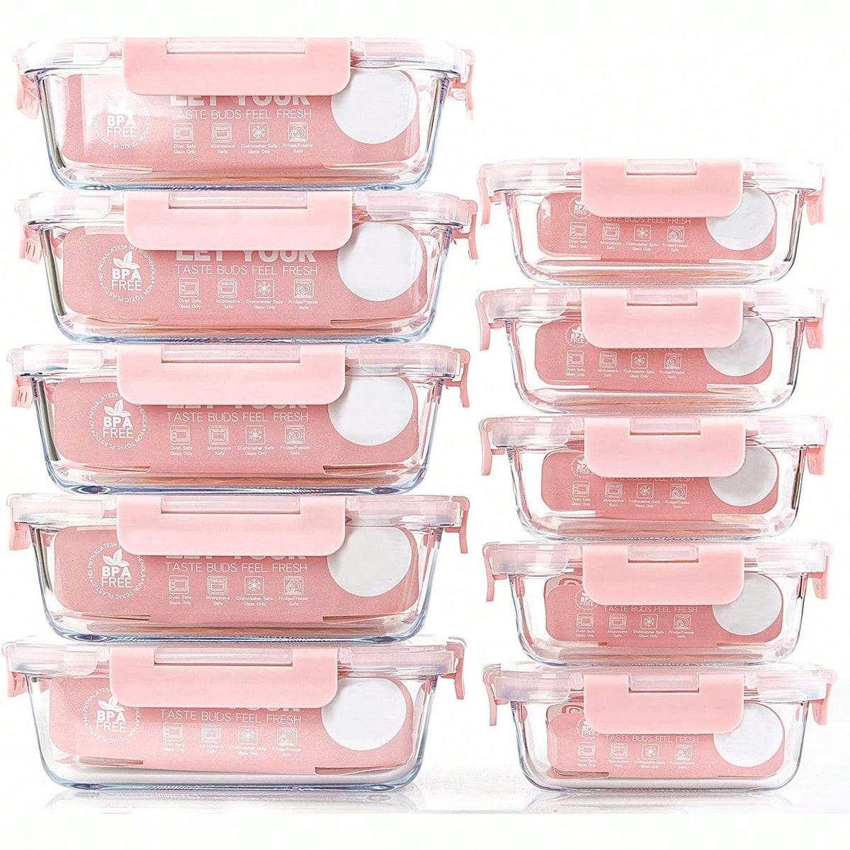 Conjunto de 10 Recipientes de  - Food Storage Square Containers avaliação e preço