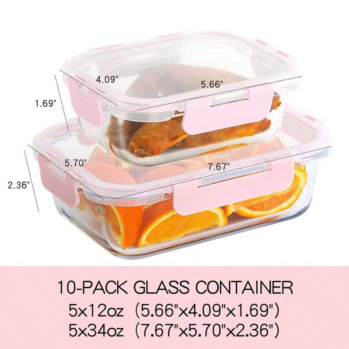 Conjunto de 10 Recipientes de  - Food Storage Square Containers avaliação e preço