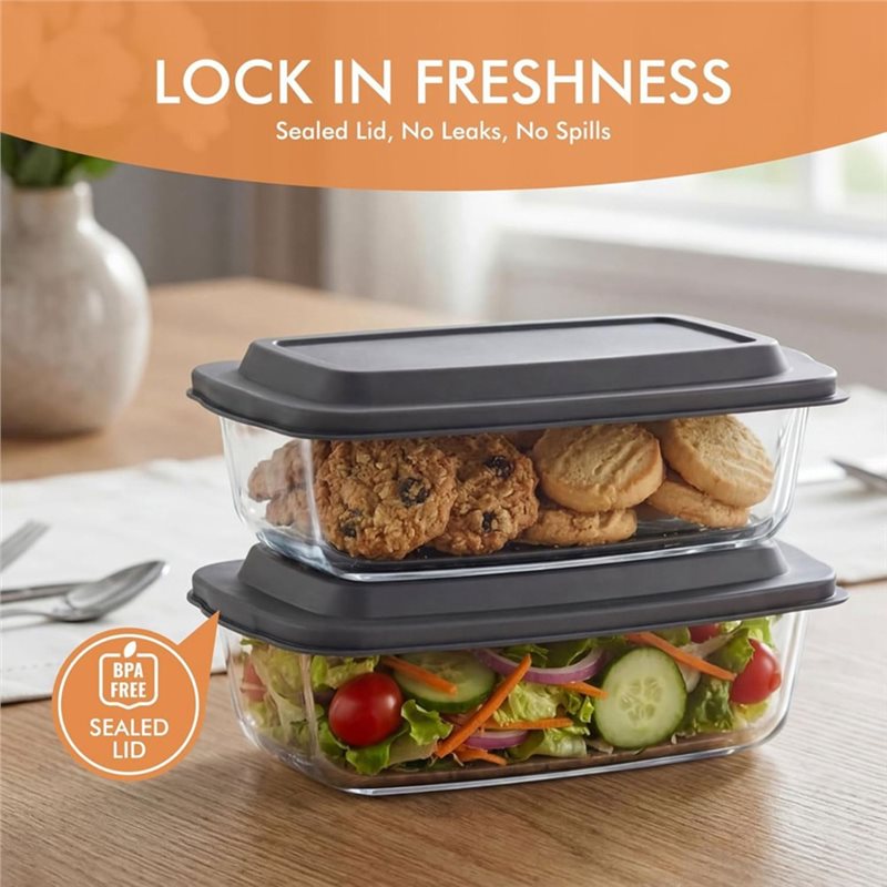 FYBL-Glass Loaf Pan, pacote co - Food Storage Glass Containers Large avaliação e preço