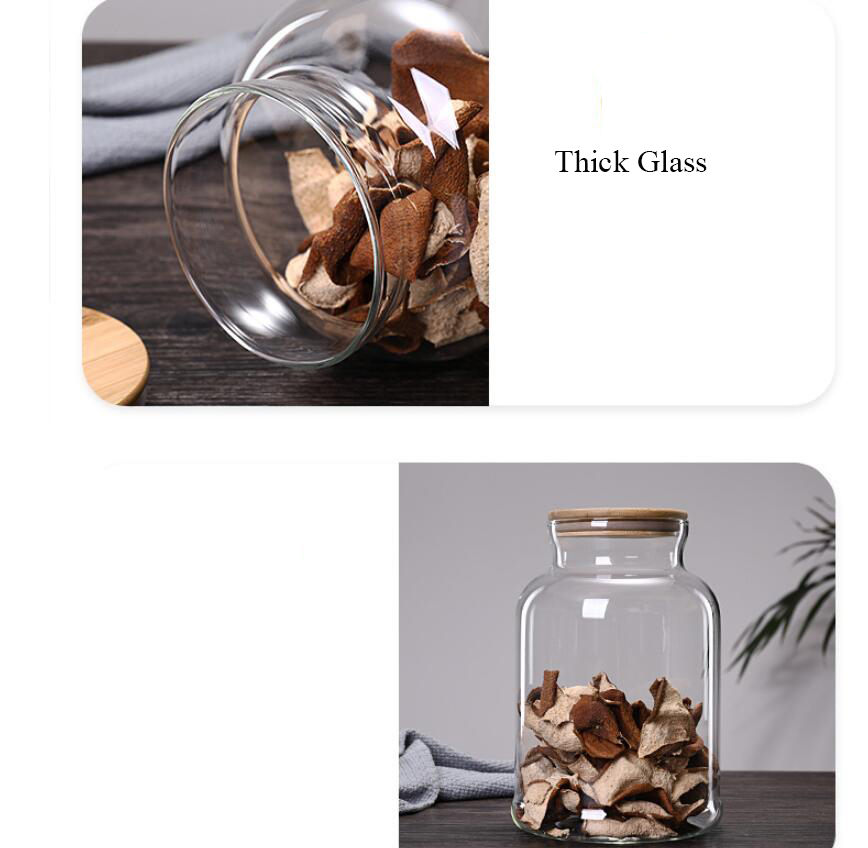 3800ml de bambu tampa de vidro - Food Storage Glass Containers Large avaliação e preço