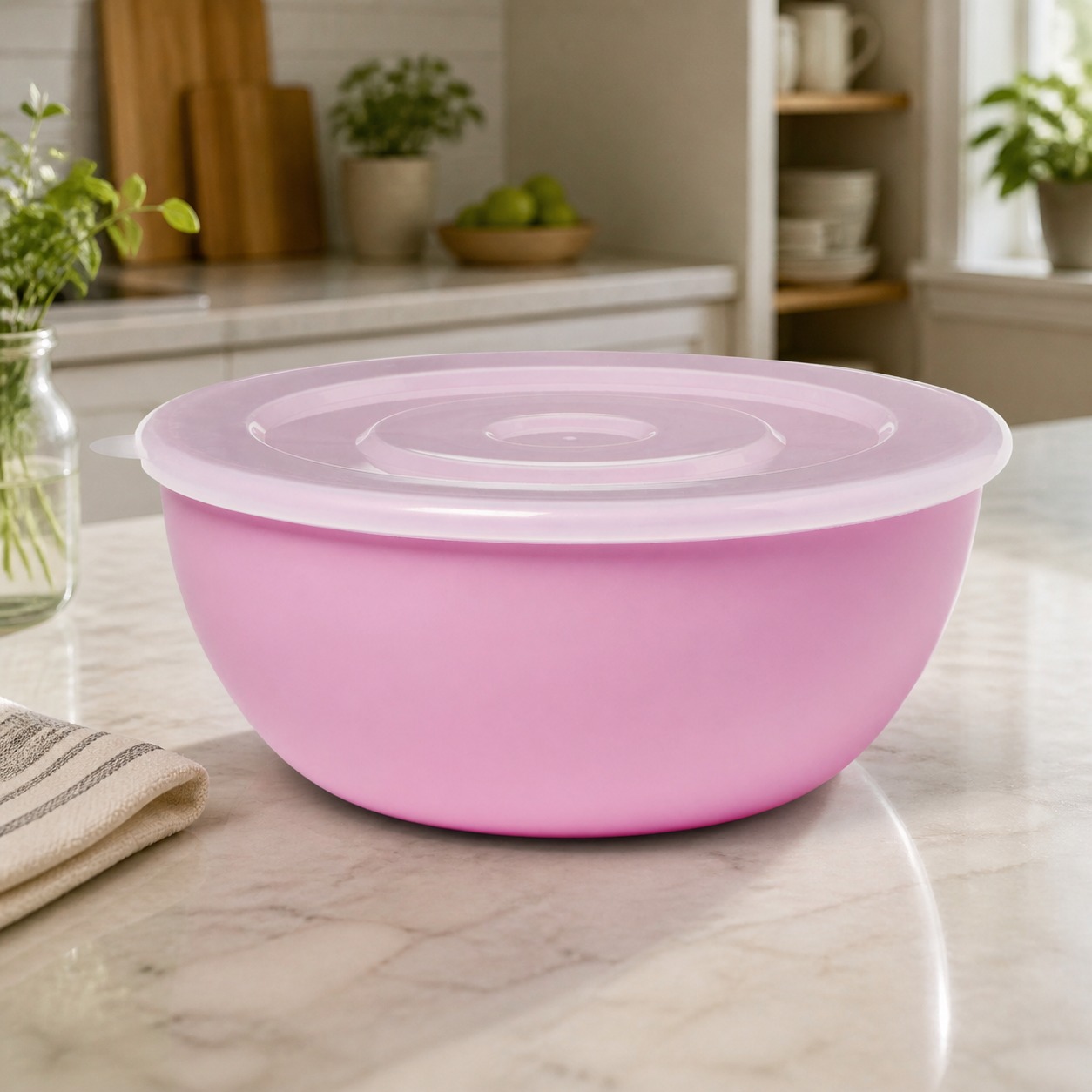 Tigela Rosa com Tampa Correspo - Food Storage Meals avaliação e preço