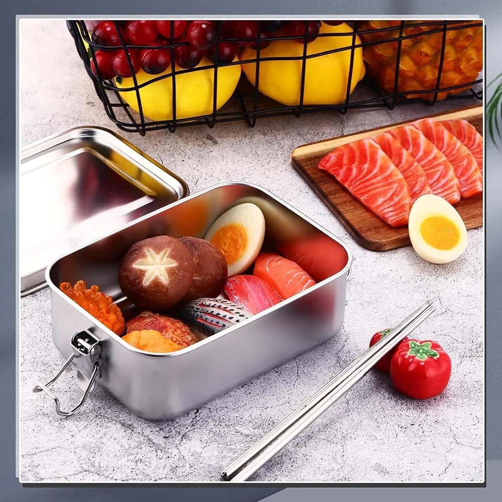 Caixa bento de aço inoxidável, - Food Storage Lock Box avaliação e preço